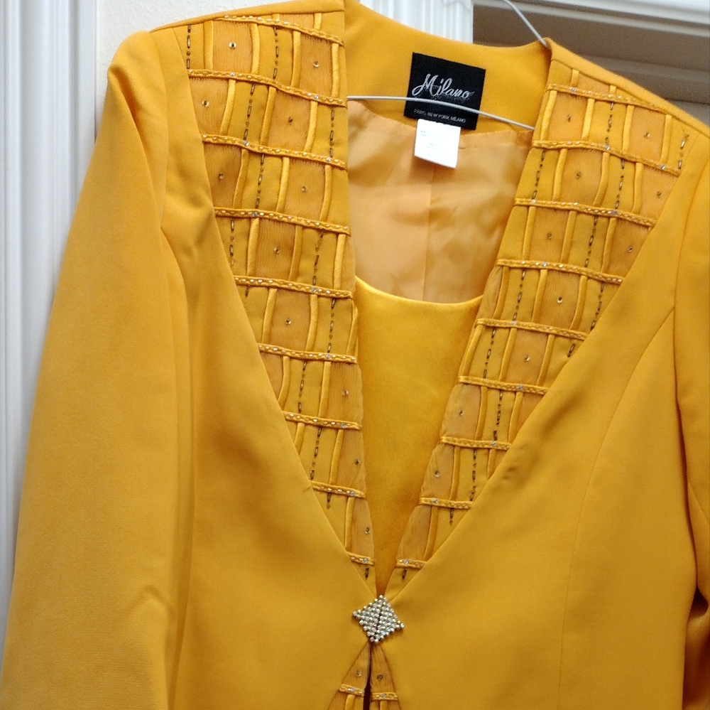 Suit By Milano Gold and brown with tassel designs